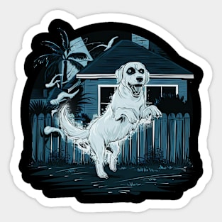 Scary Ghost Dog Night Horror Halloween Concept Sticker